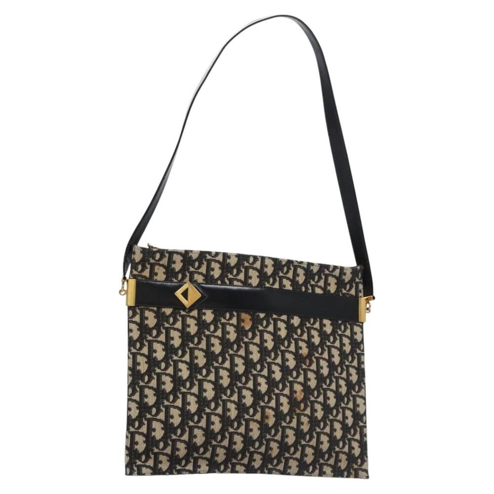 DIOR Trotter Canvas Shoulder Bag Navy